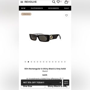 Gucci Slim Rectangular Sunglasses